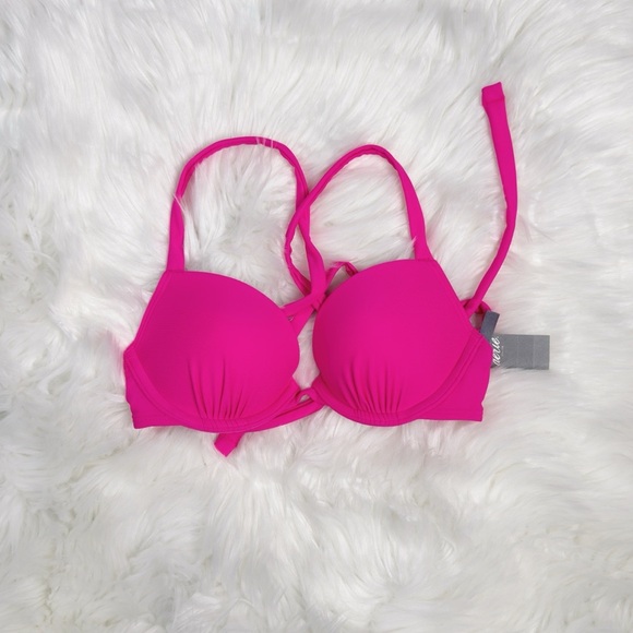 Aerie Perkier Pushup Bikini Top Pink 32A - Picture 1 of 4